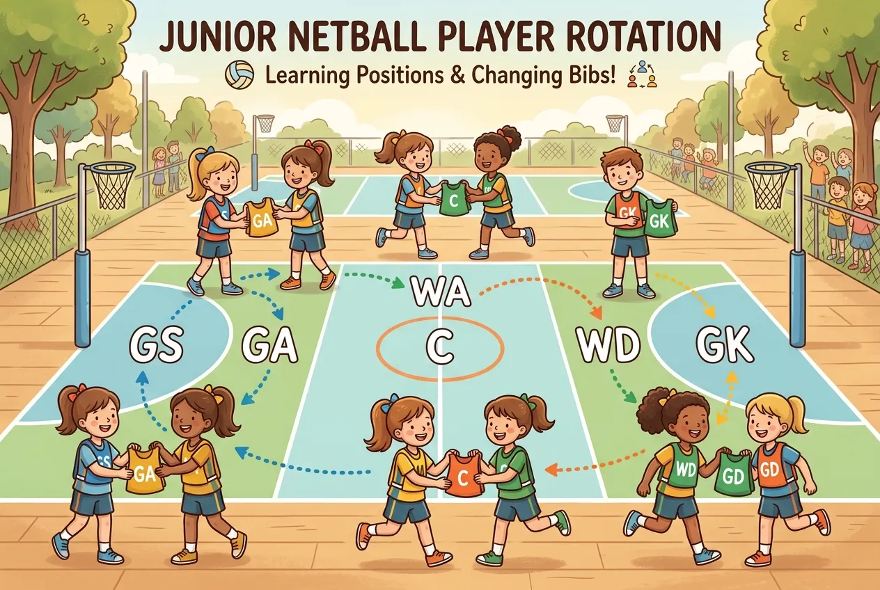 Game time plan grid showing fair rotation of players